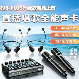 Wireless neck hanging microphone and soubd card set
