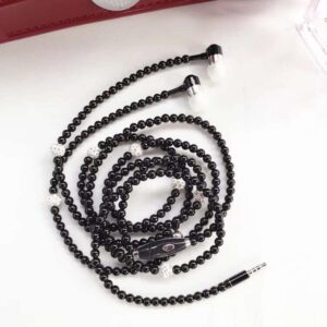 Black bead chain earphone