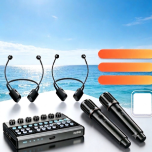 Wireless neck hanging microphone and soubd card set